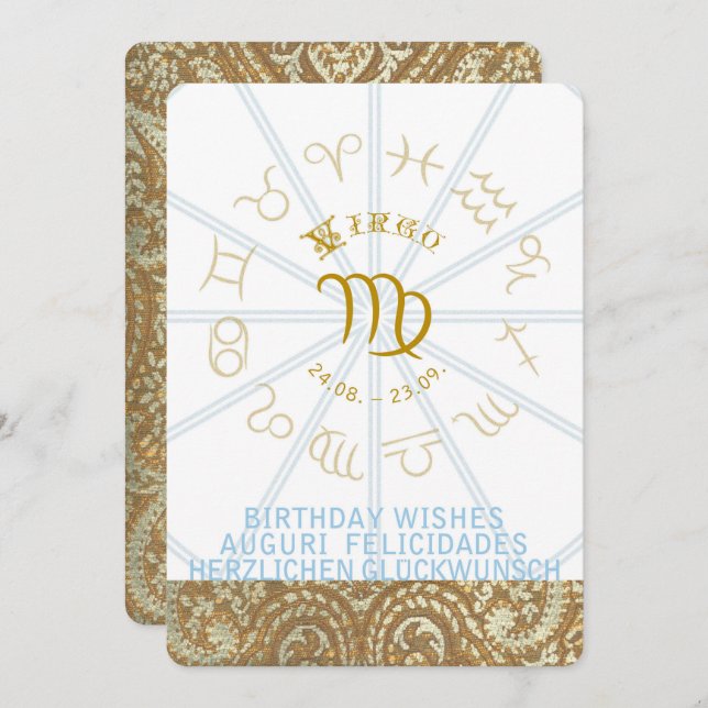 HOROSCOPE ~ Birthday Invite - Virgo (Front/Back)