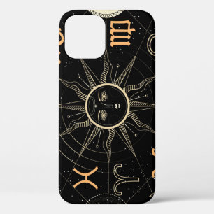 Horoscope circle, Zodiac signs, vintage. iPhone 12 Case