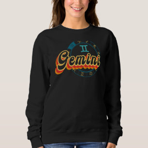 Horoscope Gemini Zodiac Sign Retro Graphic Astrolo Sweatshirt
