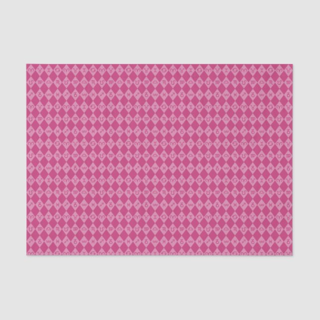 Horoscope Pattern - Pink Tissue Paper (Front)