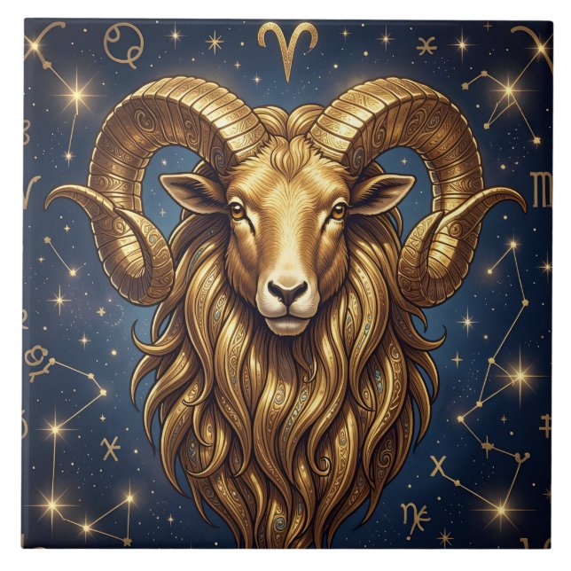 Horoscope Sign Aries | Astrology Art Tile (Front)