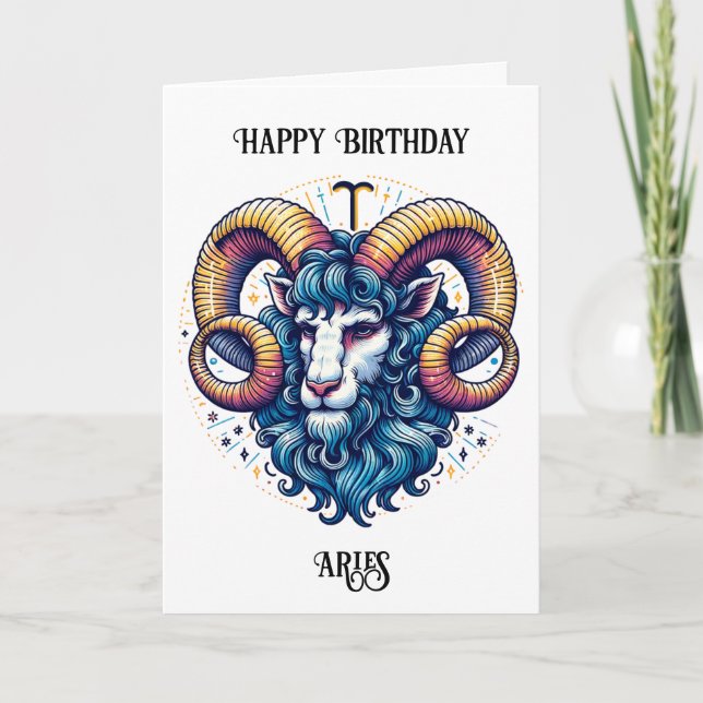 Horoscope Sign Aries | Birthday Card (Front)