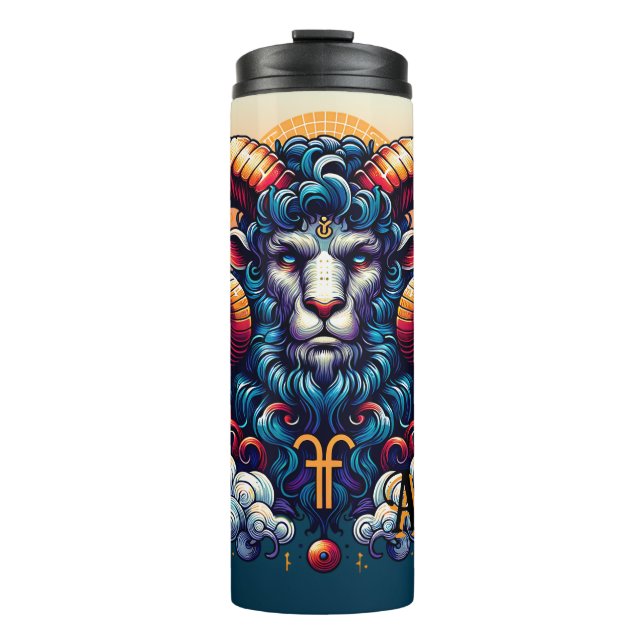 Horoscope Sign Aries | Mystical Ran  Thermal Tumbler (Front)