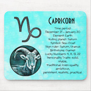 Horoscope Sign Capricorn Zodiac Traits Birthday Mouse Mat