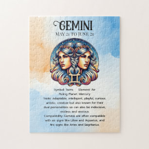 Horoscope Sign Gemini   Twins Astrology Sign Jigsaw Puzzle