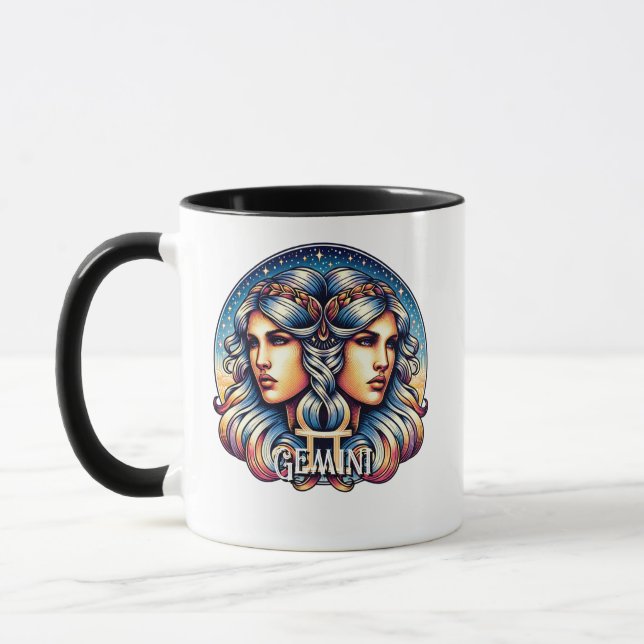Horoscope Sign Gemini | Twins Astrology Sign Mug (Left)