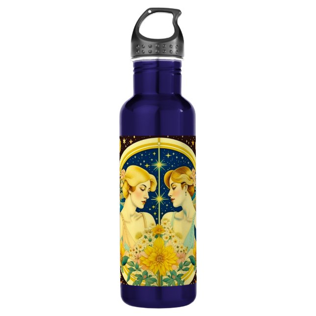 Horoscope Sign Gemini Twins Ethereal Art 710 Ml Water Bottle (Front)