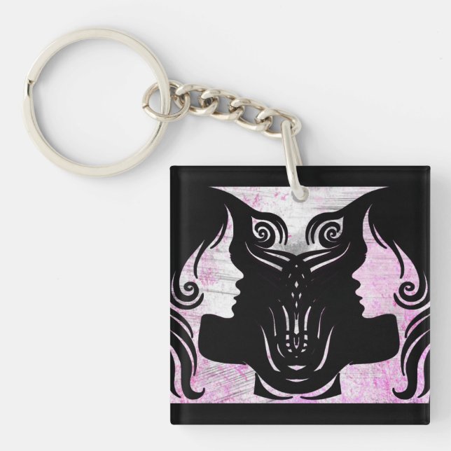 Horoscope Sign Gemini Zodiac Key Chain (Front)