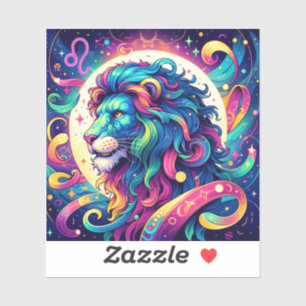 Horoscope sign Leo   Colourful Lion Art