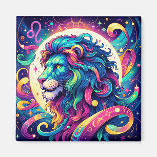 Horoscope sign Leo Colourful Lion Art Magnet