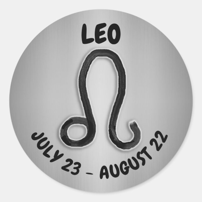 Horoscope Sign Leo Symbol   Classic Round Sticker (Front)
