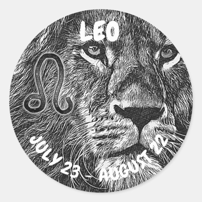 Horoscope Sign Leo Symbol Classic Round Sticker (Front)
