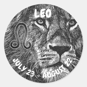 Horoscope Sign Leo Symbol Classic Round Sticker