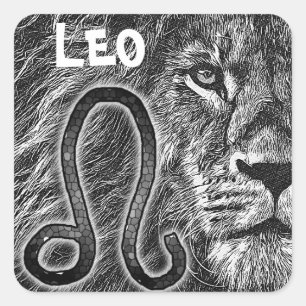Horoscope Sign Leo Symbol Square Sticker