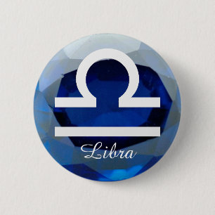 Horoscope Sign Libra Sapphire Background Button