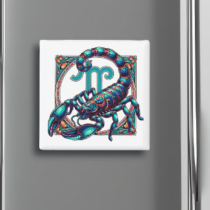 Horoscope Sign Scorpio   Blue Scorpion Magnet