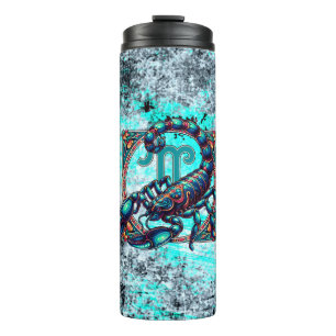 Horoscope Sign Scorpio   Blue Scorpion Thermal Tumbler