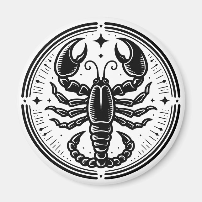Horoscope Sign Scorpio Scorpion Symbol Magnet (Front)