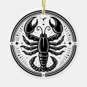 Horoscope Sign Scorpio Symbol and Traits Ceramic Tree Decoration