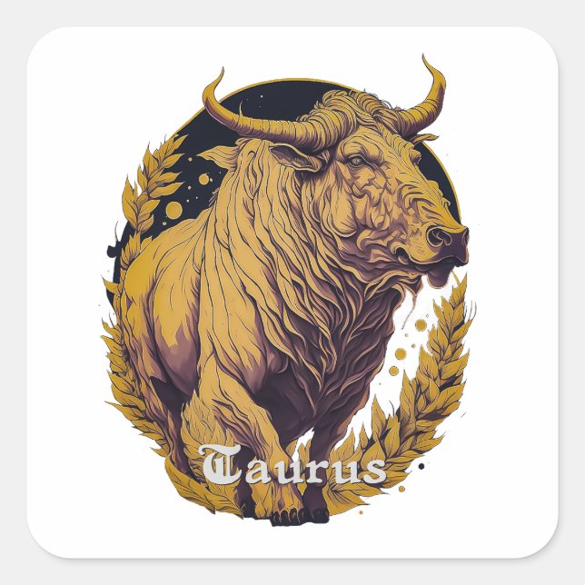 Horoscope sign Taurus Square Sticker (Front)