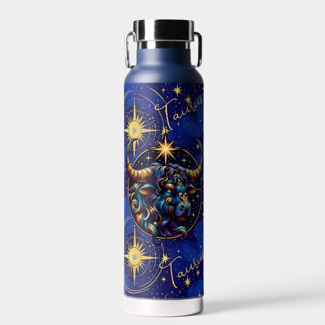 Horoscope Sign Taurus Zodiac Astrology Water Bottle (Front)