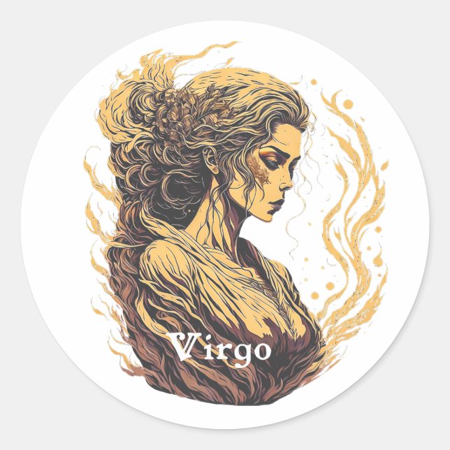 Horoscope sign Virgo Classic Round Sticker (Front)