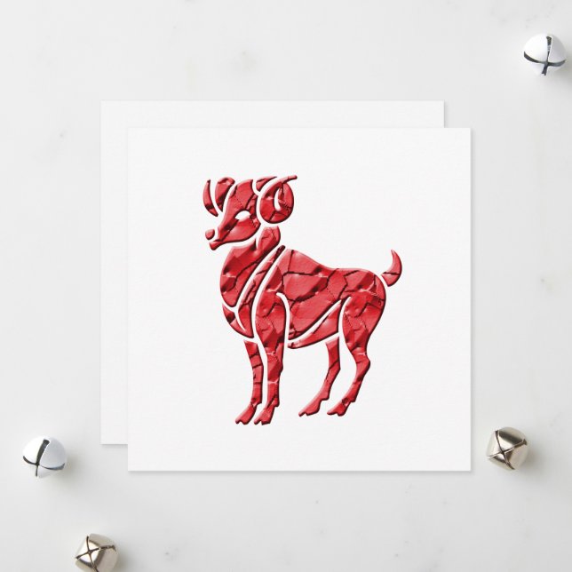 Horoscope Zodiac Sign Aries Holiday Card (Front/Back In Situ)
