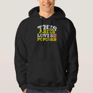 Horoscope Zodiac Sign Aries Loves Popcorn Hoodie