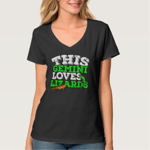 Horoscope Zodiac Sign Gemini Loves Lizards T-Shirt