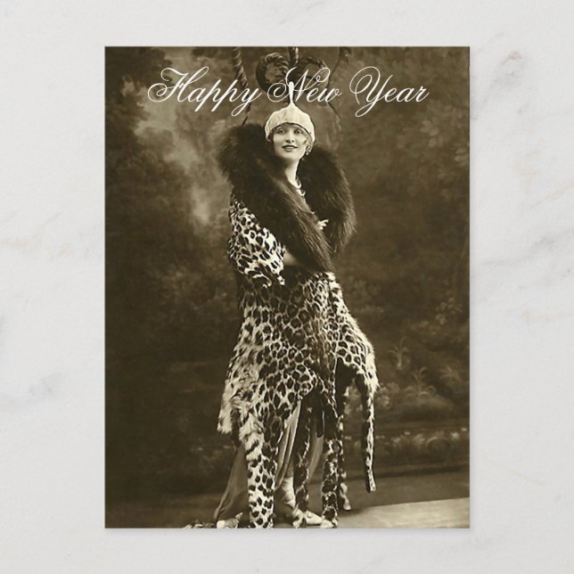 Horrendous Hat and Coat New Year Holiday Postcard (Front)