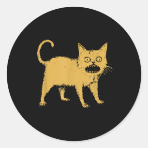 Horrible Japanese Cat Classic Round Sticker