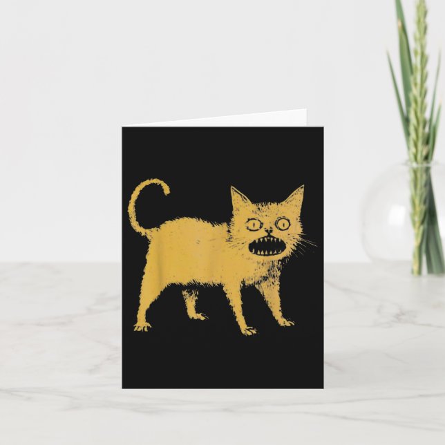 Horrible Japanese Cat Funny  Card (Front)