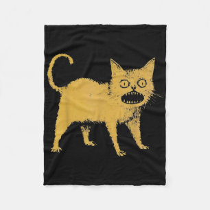 Horrible Japanese Cat Funny Fleece Blanket