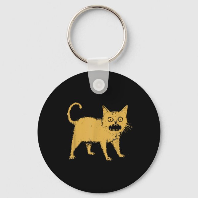 Horrible Japanese Cat  Key Ring (Front)