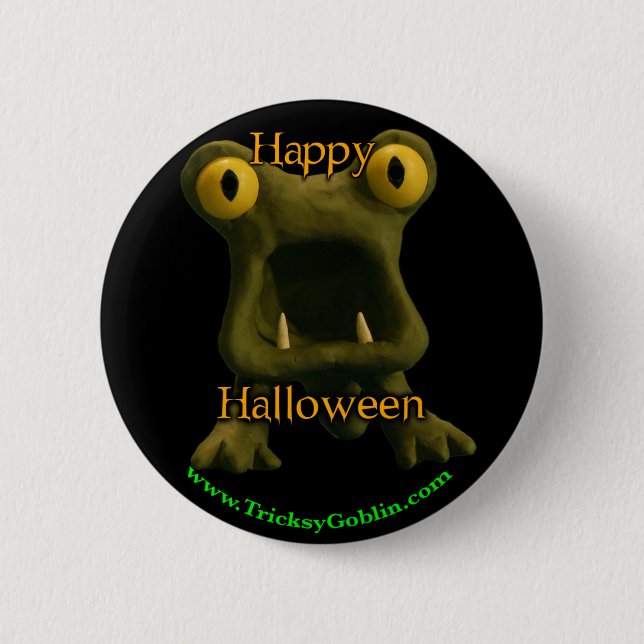 Horrible Monster Halloween Button (Front)