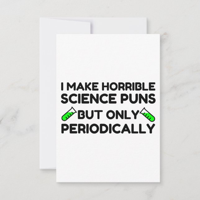 HORRIBLE SCIENCE PUNS PERIODICALLY THANK YOU CARD (Front)