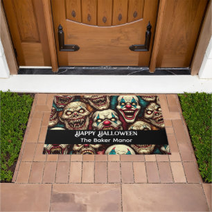 Horrifying Clowns Halloween  Doormat