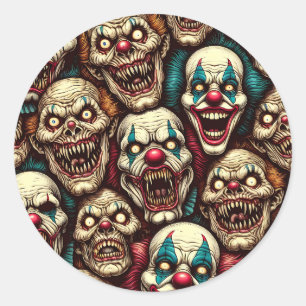 Horrifying Clowns Halloween Party Classic Round Sticker
