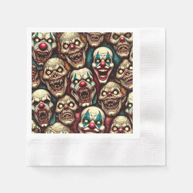 Horrifying Clowns Halloween Party  Napkin (Front)