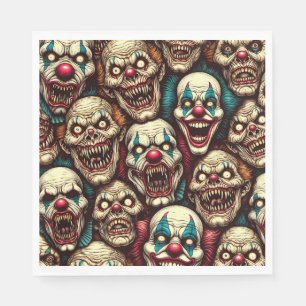 Horrifying Clowns Halloween Party Napkin