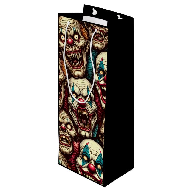 Horrifying Clowns Halloween Party  Wine Gift Bag (Back Angled)