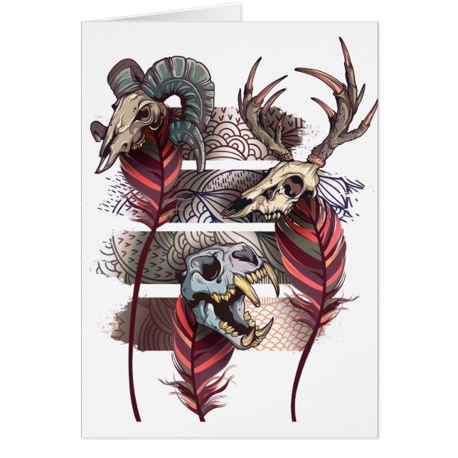 Horror Animal Curse Skeleton Skull (Front)