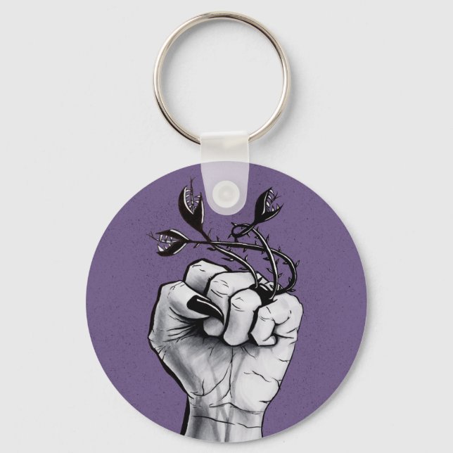 Horror Art Black Magic Ring Hand Dark Fantasy Key Ring (Front)
