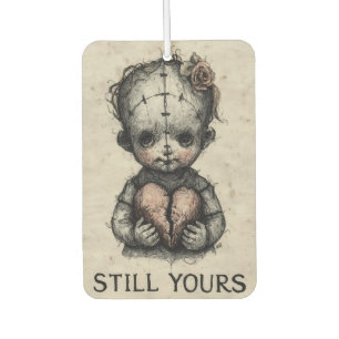 Horror Art of Stitched Doll with Broken Heart Car Air Freshener