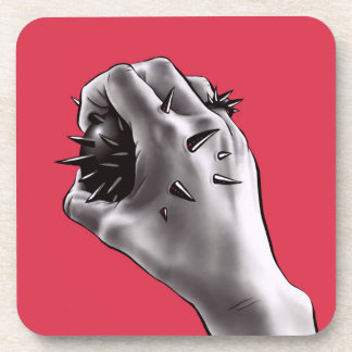 Horror Art Stabbed Fist Gothic Coaster
