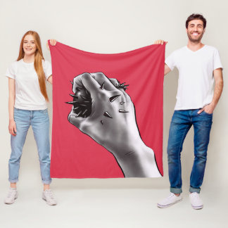 Horror Art Stabbed Fist Gothic Fleece Blanket