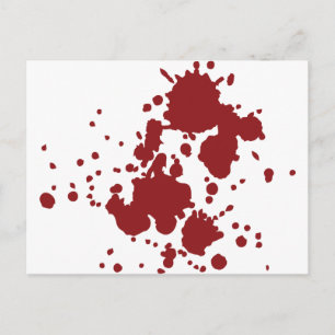 horror blood stains postcard