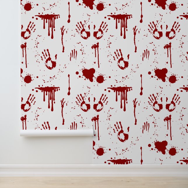 Horror Bloody Handprints Blood Spatter Halloween Wallpaper (Application)