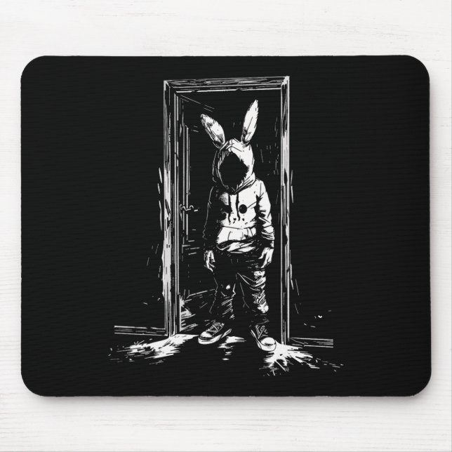 Horror Bunny Mask Man Rabbit Alt Goth Slasher Cree Mouse Mat (Front)