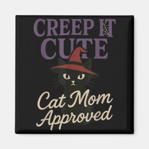 Horror Cat Mum Spooky Black Cat Halloween Magnet